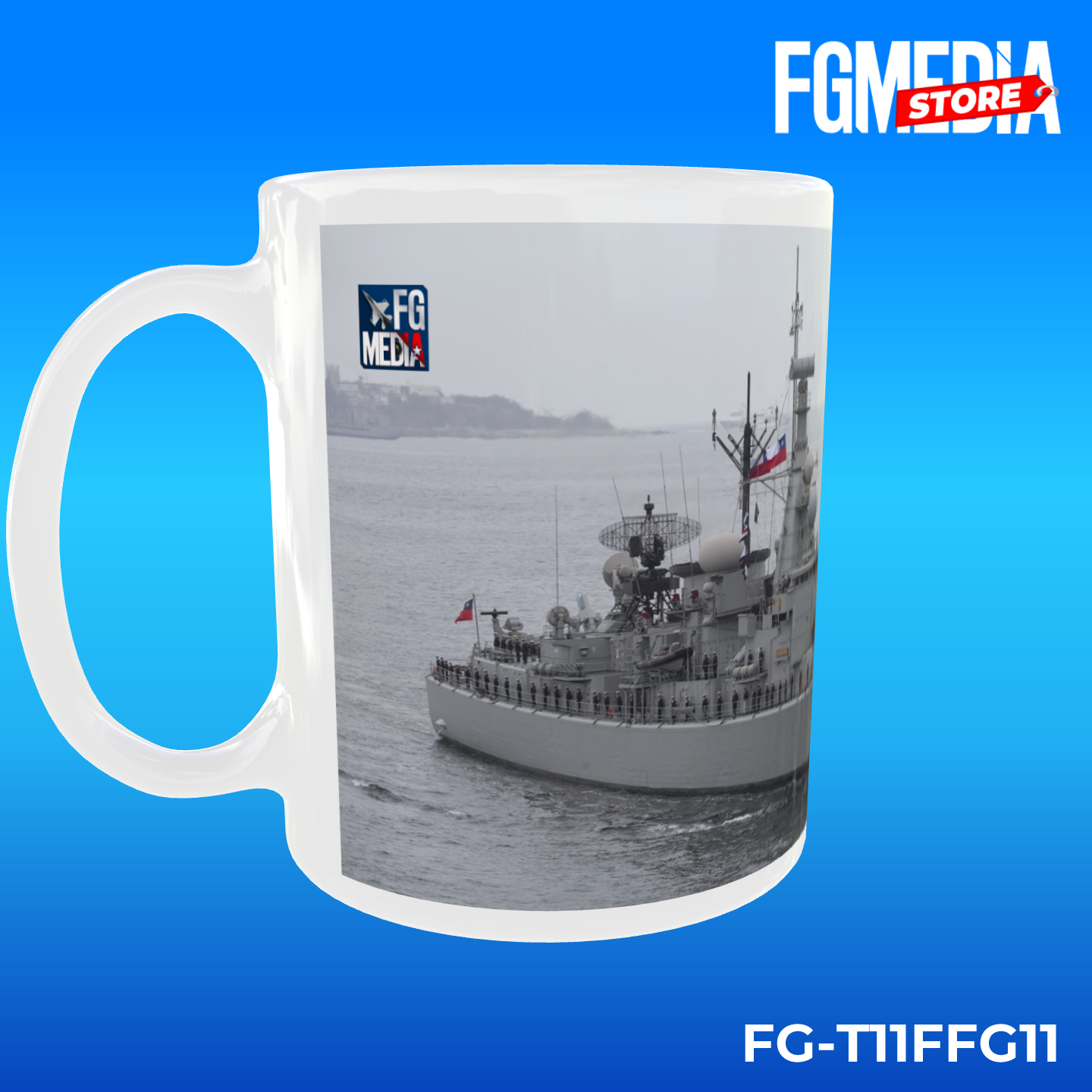 TAZON 11oz FFG-11 CAPITÁN PRAT DE LA ARMADA DE CHILE - Imagen 2